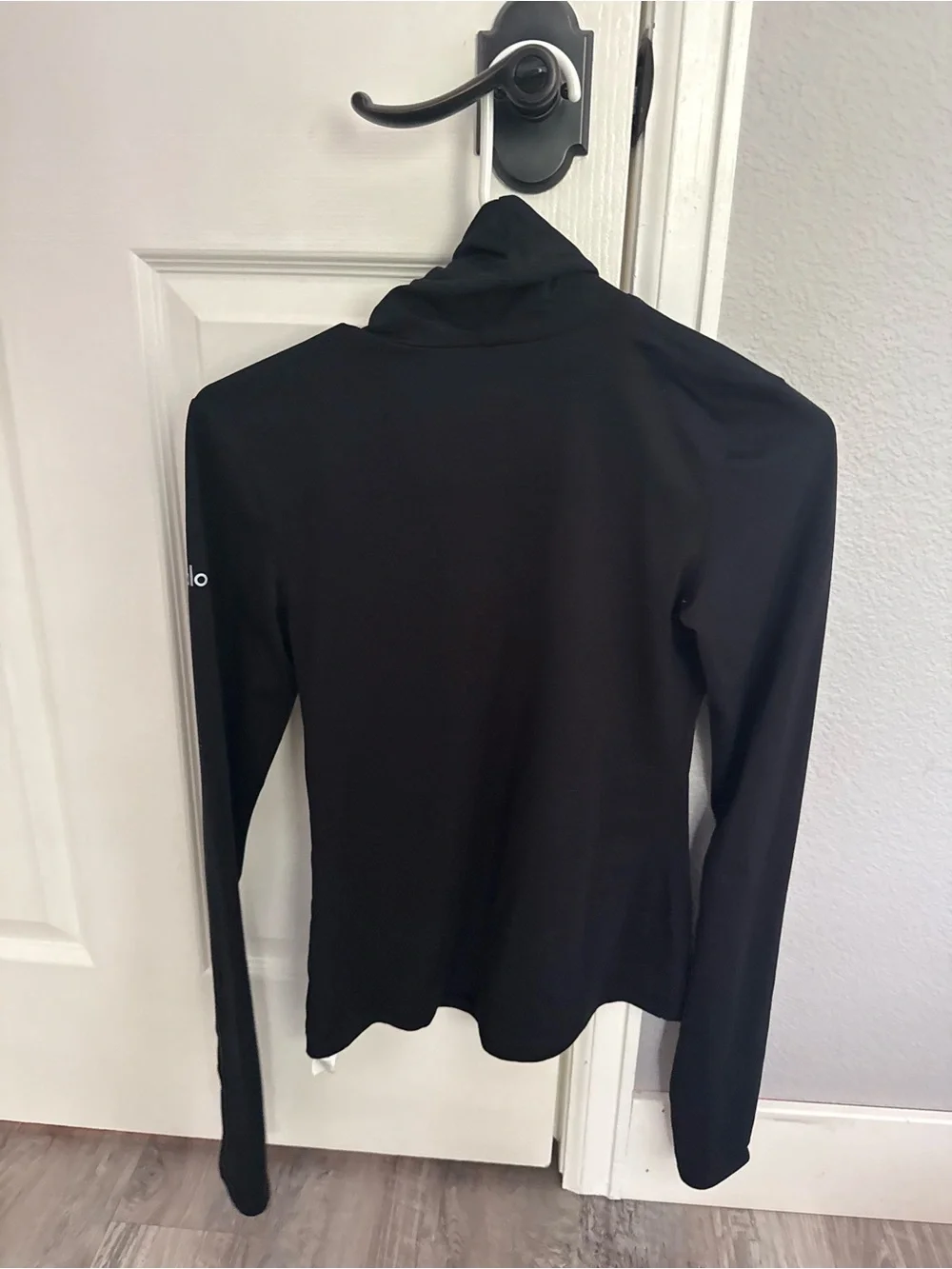 Alo Black Refine Turtleneck Long Sleeve Top Size XS